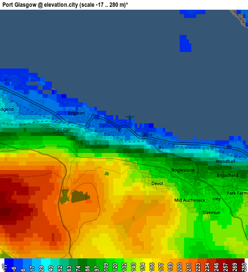 Port Glasgow elevation map