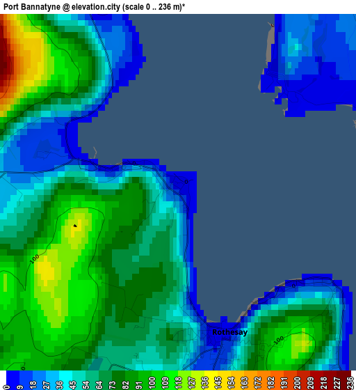 Port Bannatyne elevation map