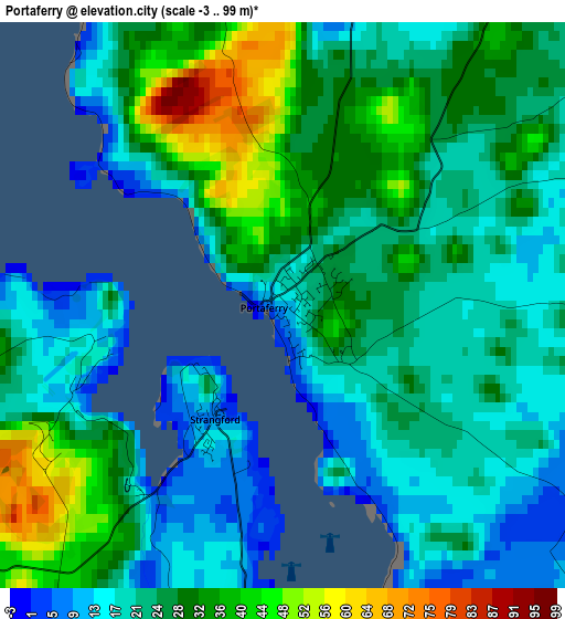Portaferry elevation map