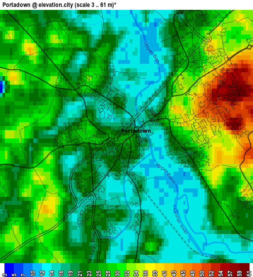 Portadown elevation map