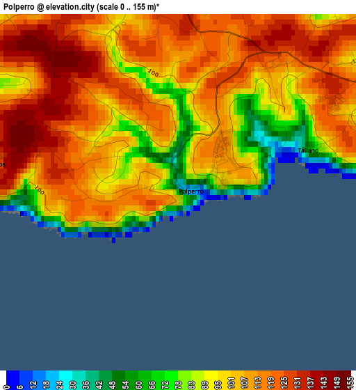 Polperro elevation map