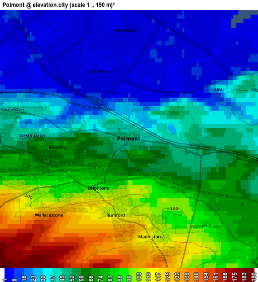 Polmont elevation map