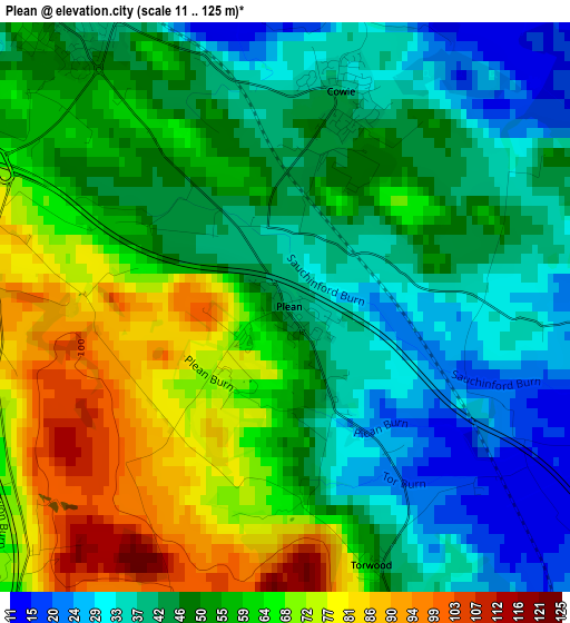 Plean elevation map