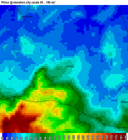 Pirton elevation map