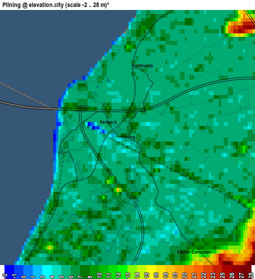 Pilning elevation map