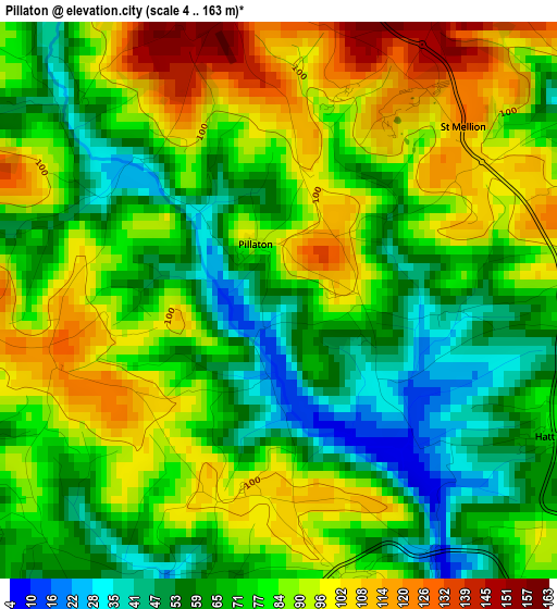 Pillaton elevation map