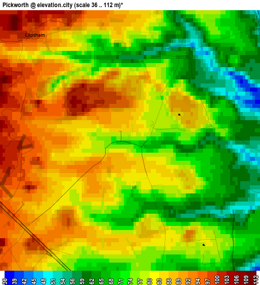 Pickworth elevation map