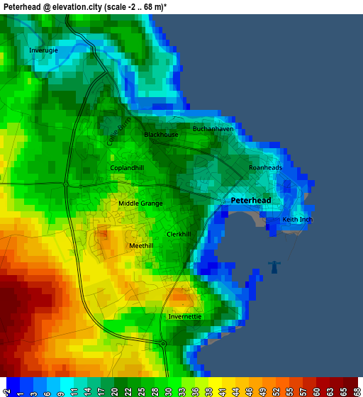 Peterhead elevation map