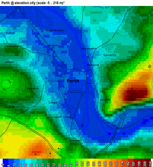 Perth elevation map