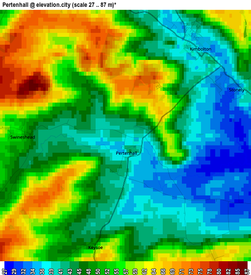 Pertenhall elevation map