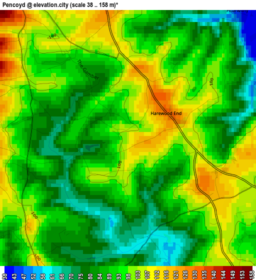 Pencoyd elevation map