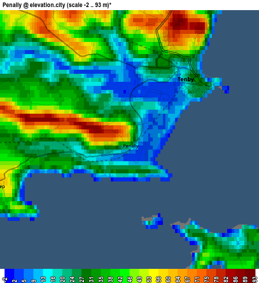 Penally elevation map