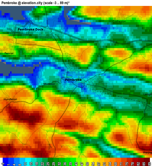 Pembroke elevation map