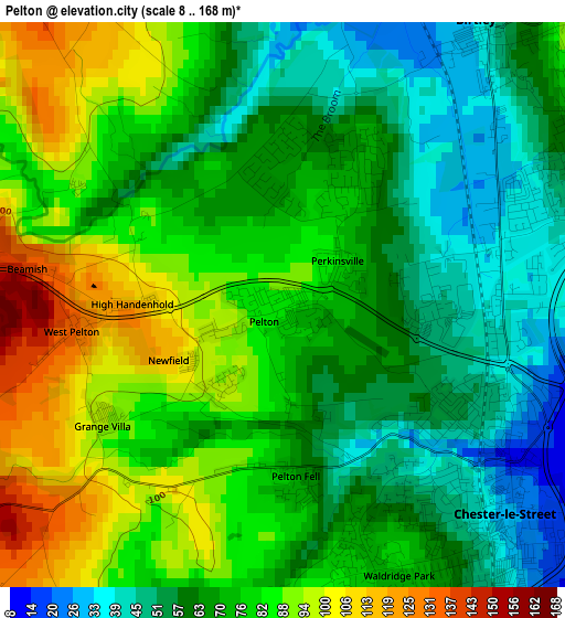 Pelton elevation map