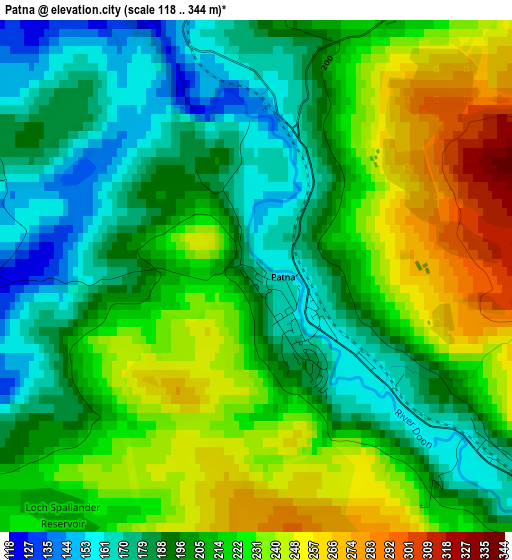 Patna elevation map