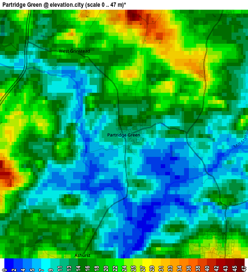 Partridge Green elevation map