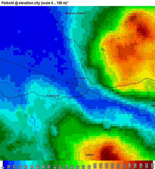 Parbold elevation map