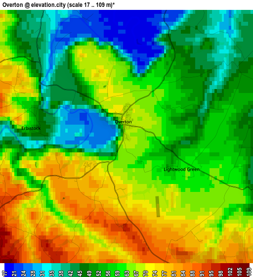 Overton elevation map