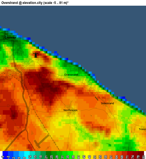 Overstrand elevation map