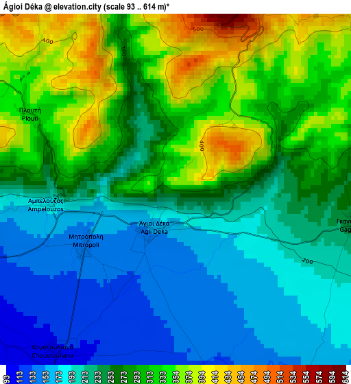 Ágioi Déka elevation map