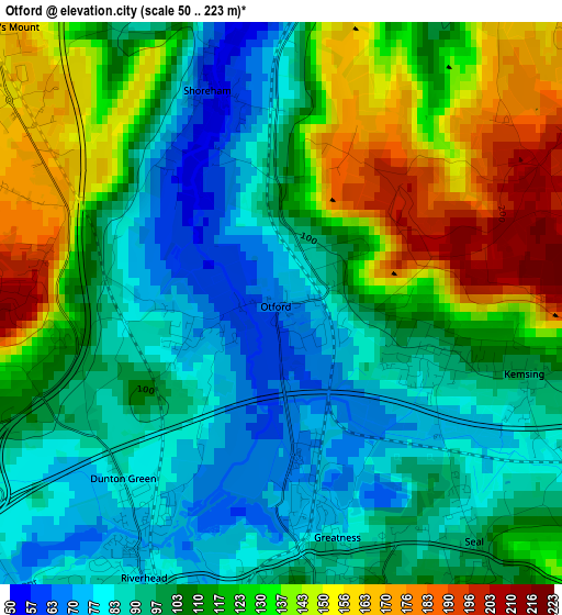 Otford elevation map