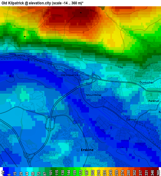 Old Kilpatrick elevation map