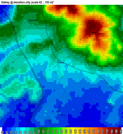 Oakley elevation map