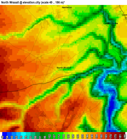 North Wraxall elevation map