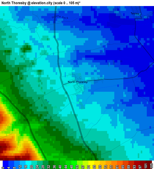 North Thoresby elevation map