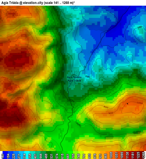 Agía Triáda elevation map