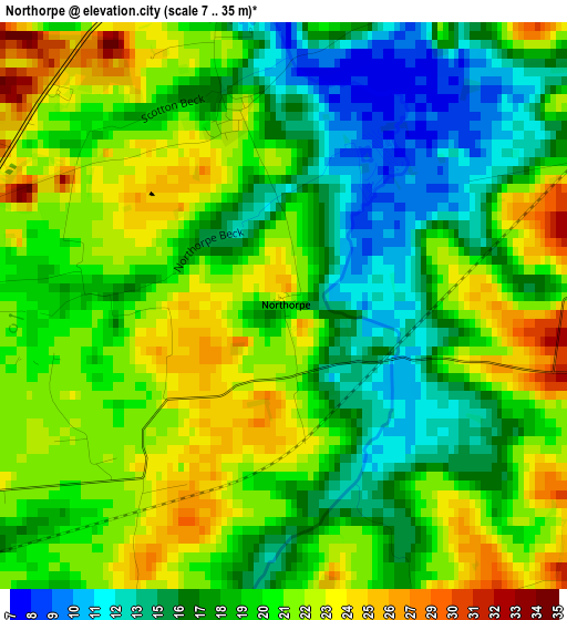 Northorpe elevation map