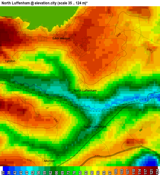 North Luffenham elevation map