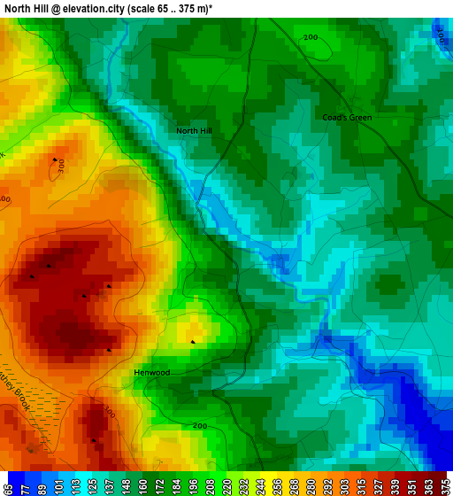 North Hill elevation map