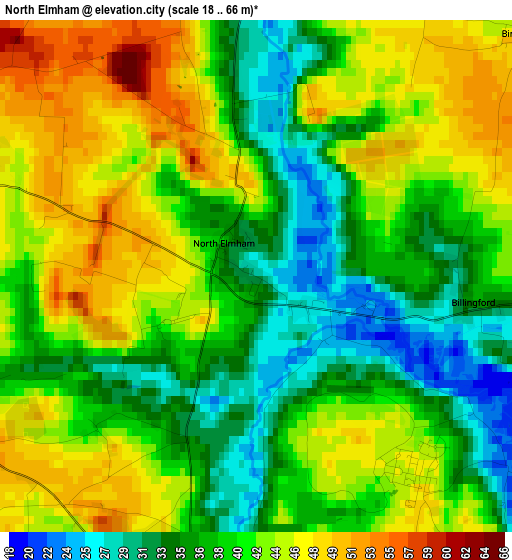 North Elmham elevation map