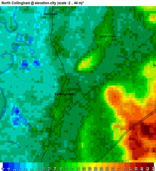 North Collingham elevation map