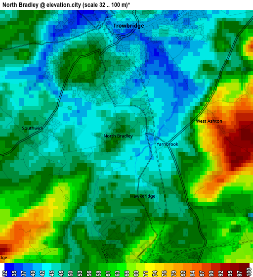 North Bradley elevation map