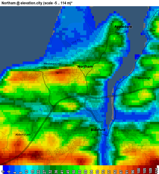 Northam elevation map