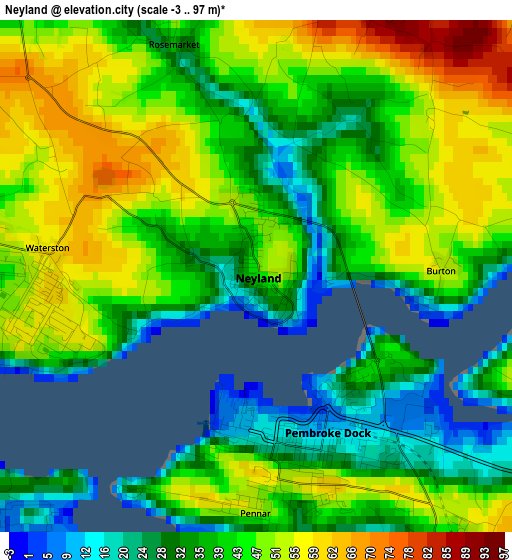 Neyland elevation map