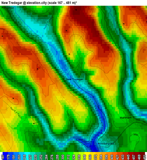 New Tredegar elevation map