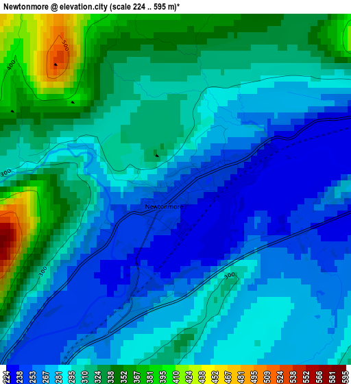 Newtonmore elevation map