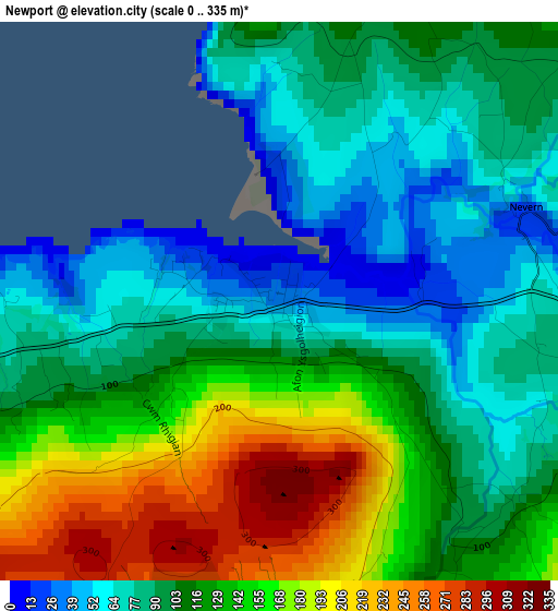 Newport elevation map