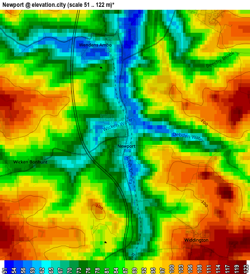 Newport elevation map