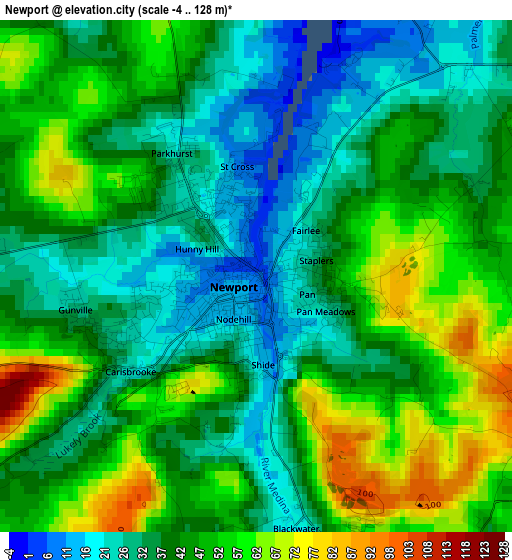 Newport elevation map