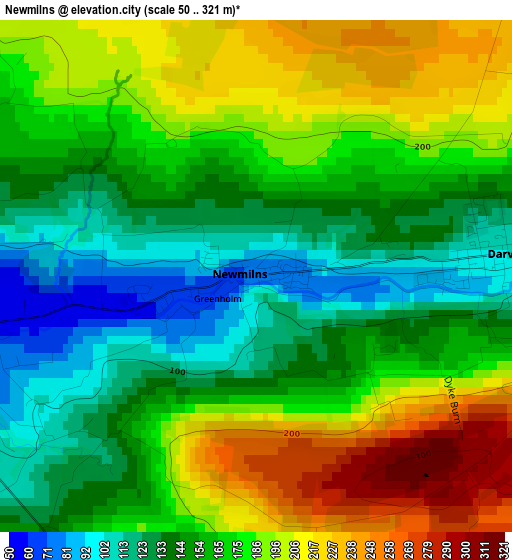 Newmilns elevation map