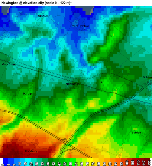 Newington elevation map