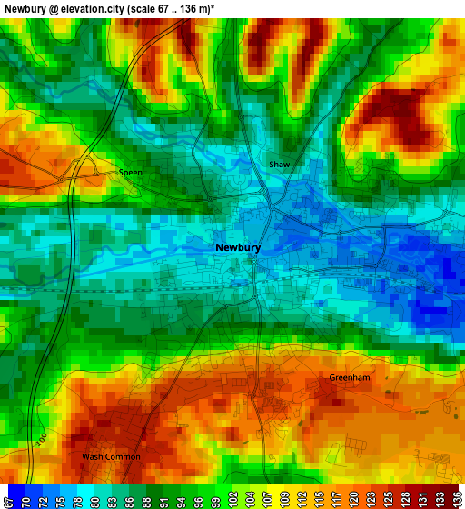 Newbury elevation map