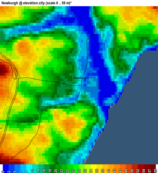 Newburgh elevation map