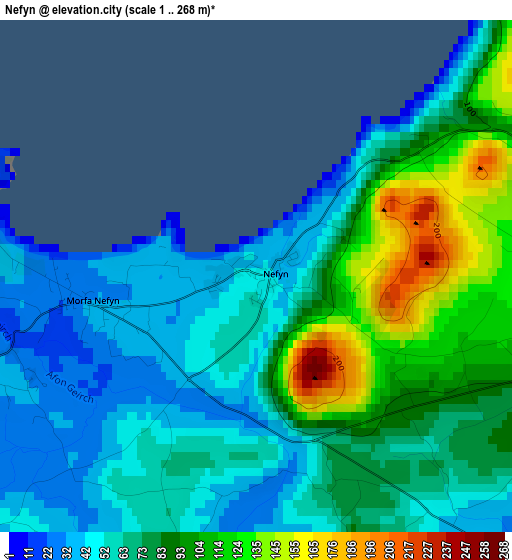 Nefyn elevation map