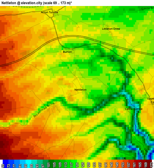 Nettleton elevation map