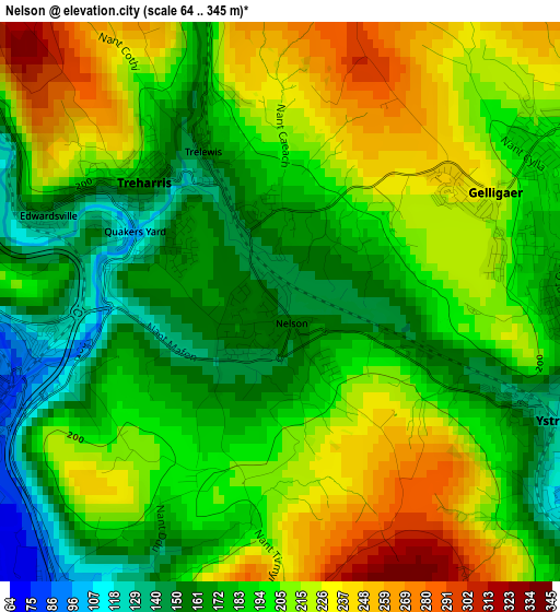 Nelson elevation map